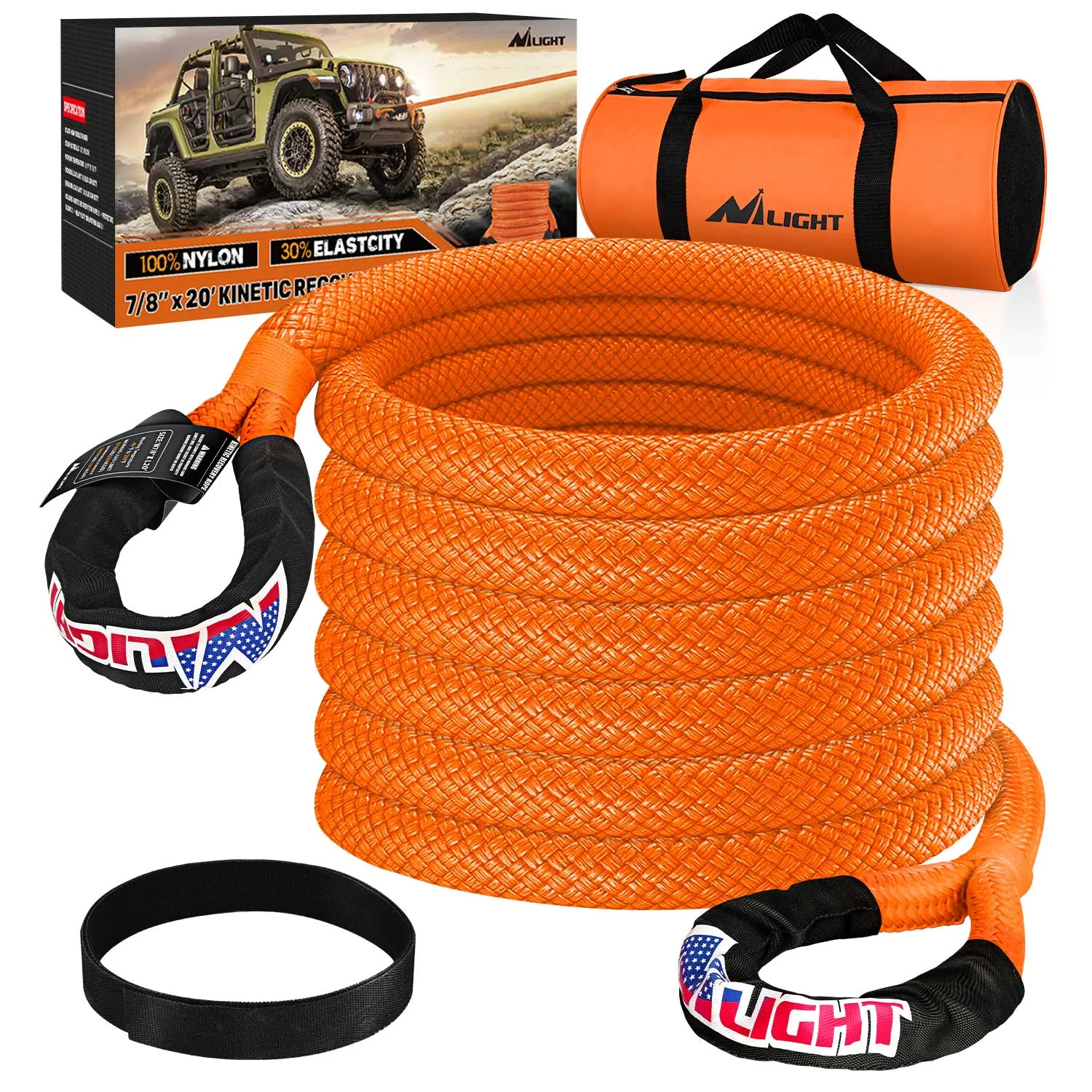 7/8in x 20ft Kinetic Recovery Rope 28,600LBS