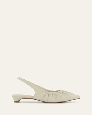 ADALINE DRESS FLATS OFF WHITE LEATHER