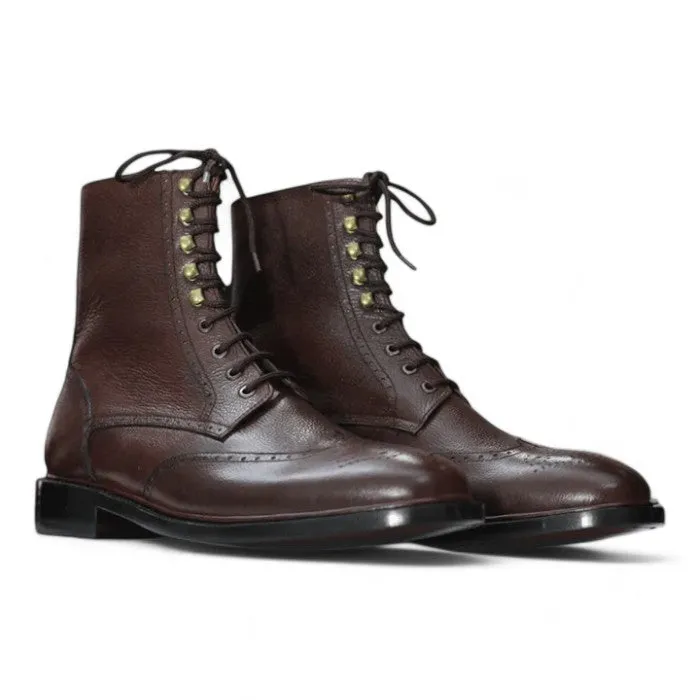 Ankle High Brown Leather Boot – Classic Style & Comfort