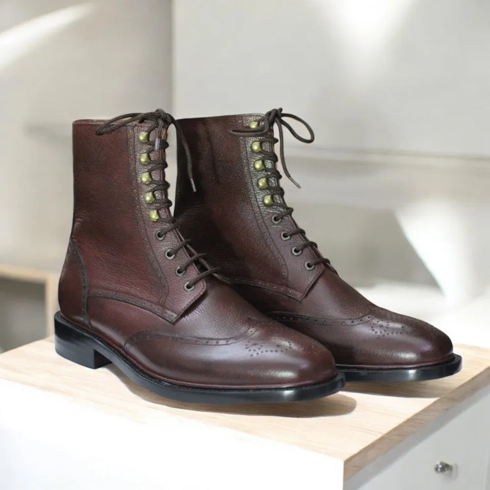 Ankle High Brown Leather Boot – Classic Style & Comfort