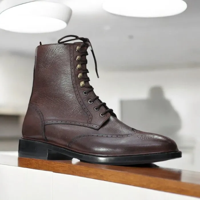 Ankle High Brown Leather Boot – Classic Style & Comfort