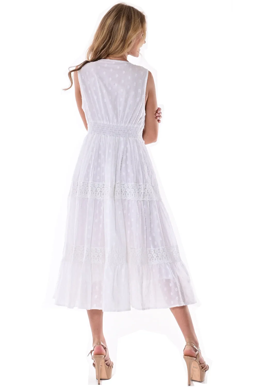 AZUCAR LADIES SLEEVELESS V-NECK LONG DRESS 100% COTTON - IN (2) COLORS - LCD1738