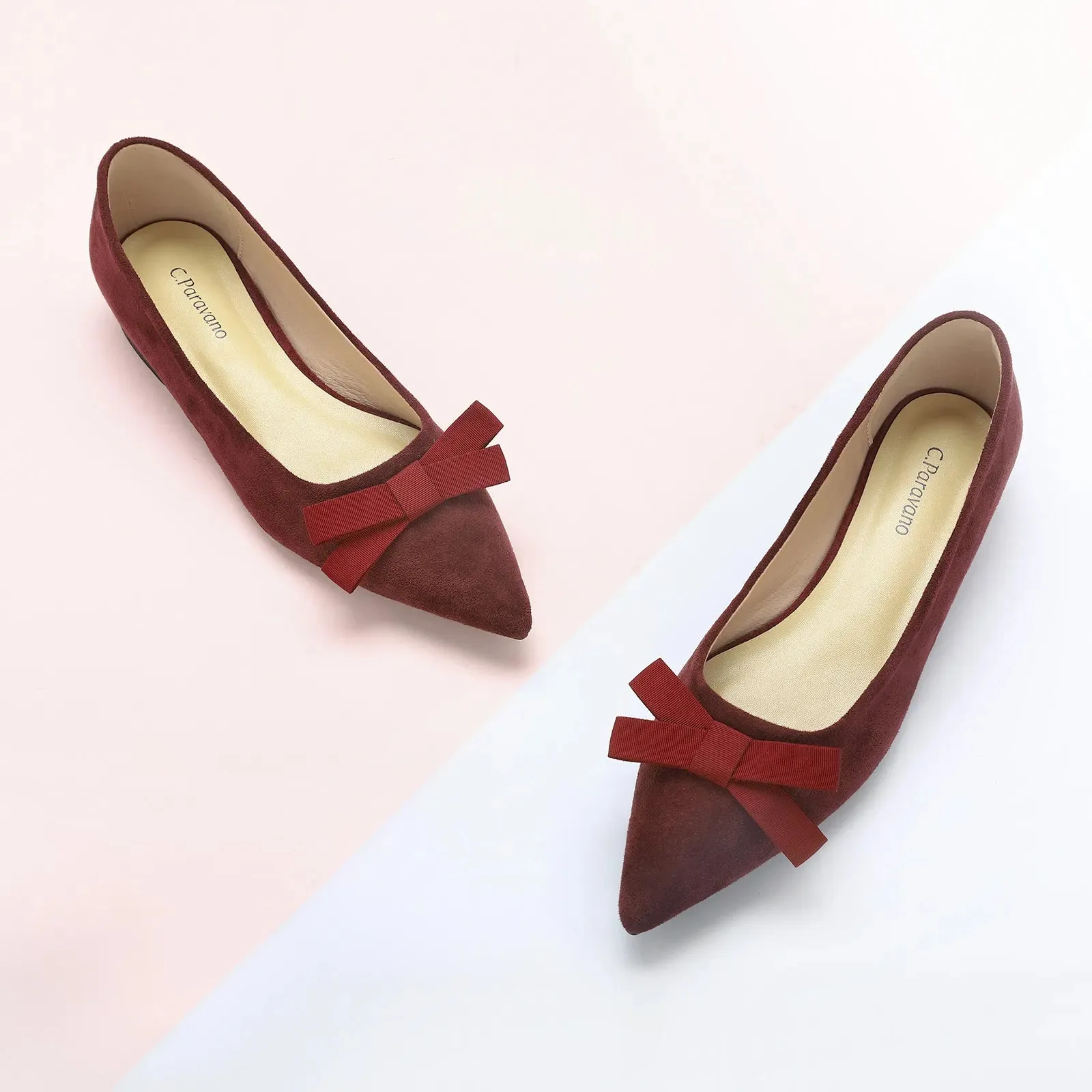 Bowknot Suede Flats (Aida)