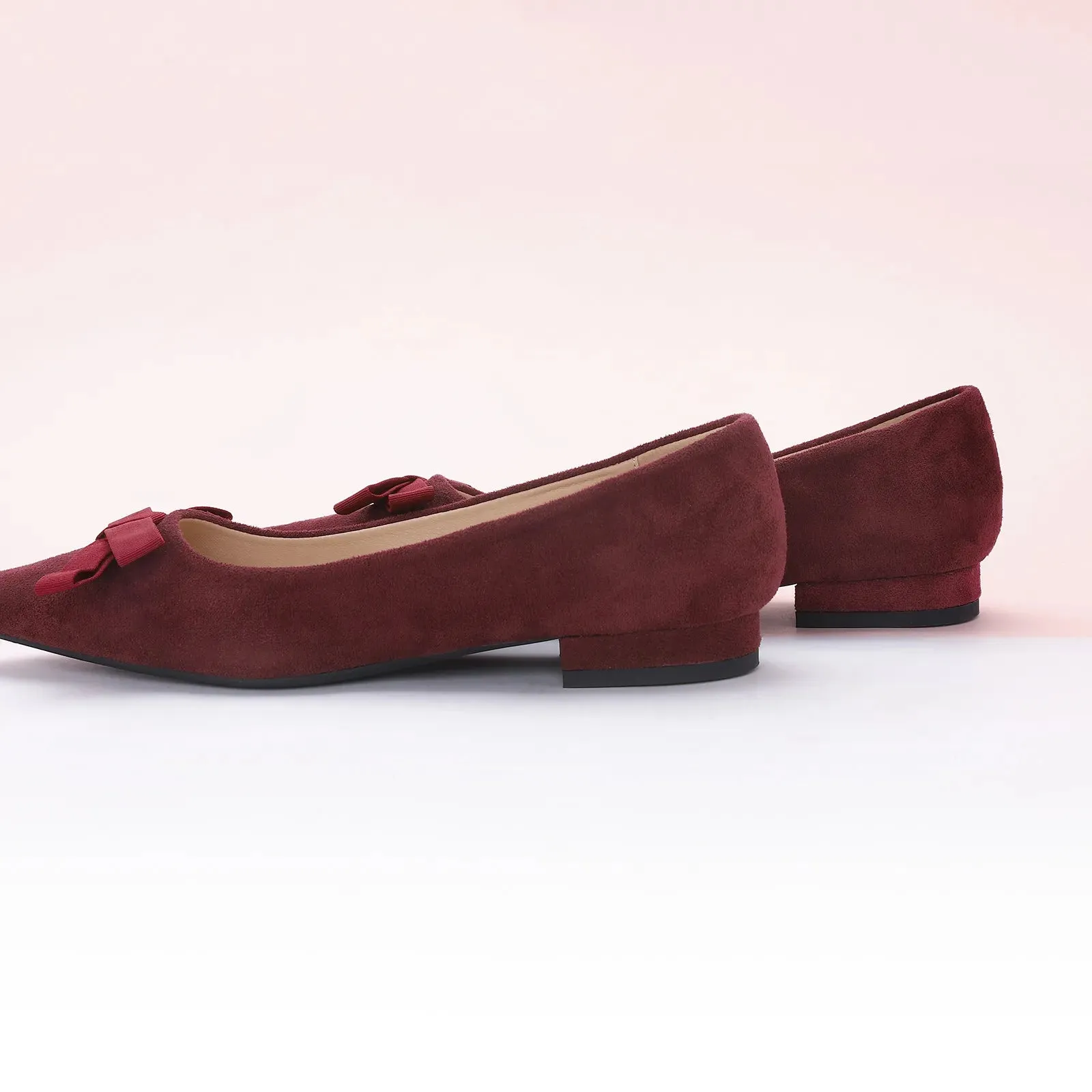 Bowknot Suede Flats (Aida)
