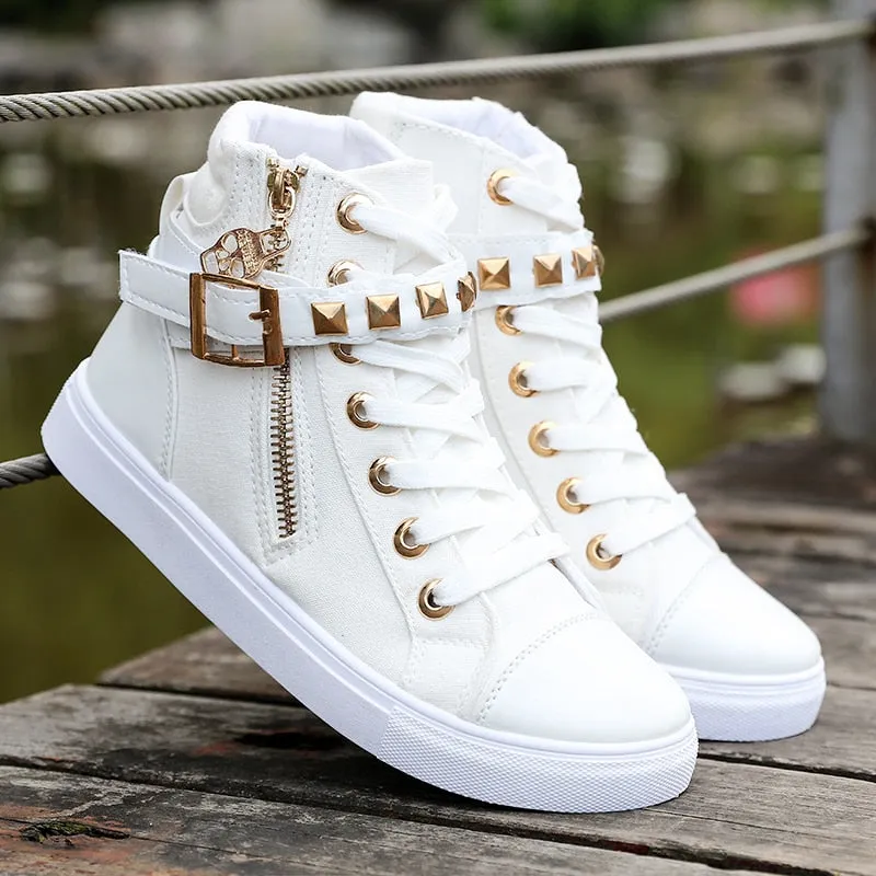 Canvas shoes woman 2020 new women shoes fashion zipper wedge women sneakers high help solid color ladies shoes tenis feminino