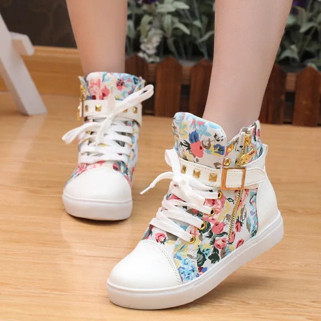 Canvas shoes woman 2020 new women shoes fashion zipper wedge women sneakers high help solid color ladies shoes tenis feminino