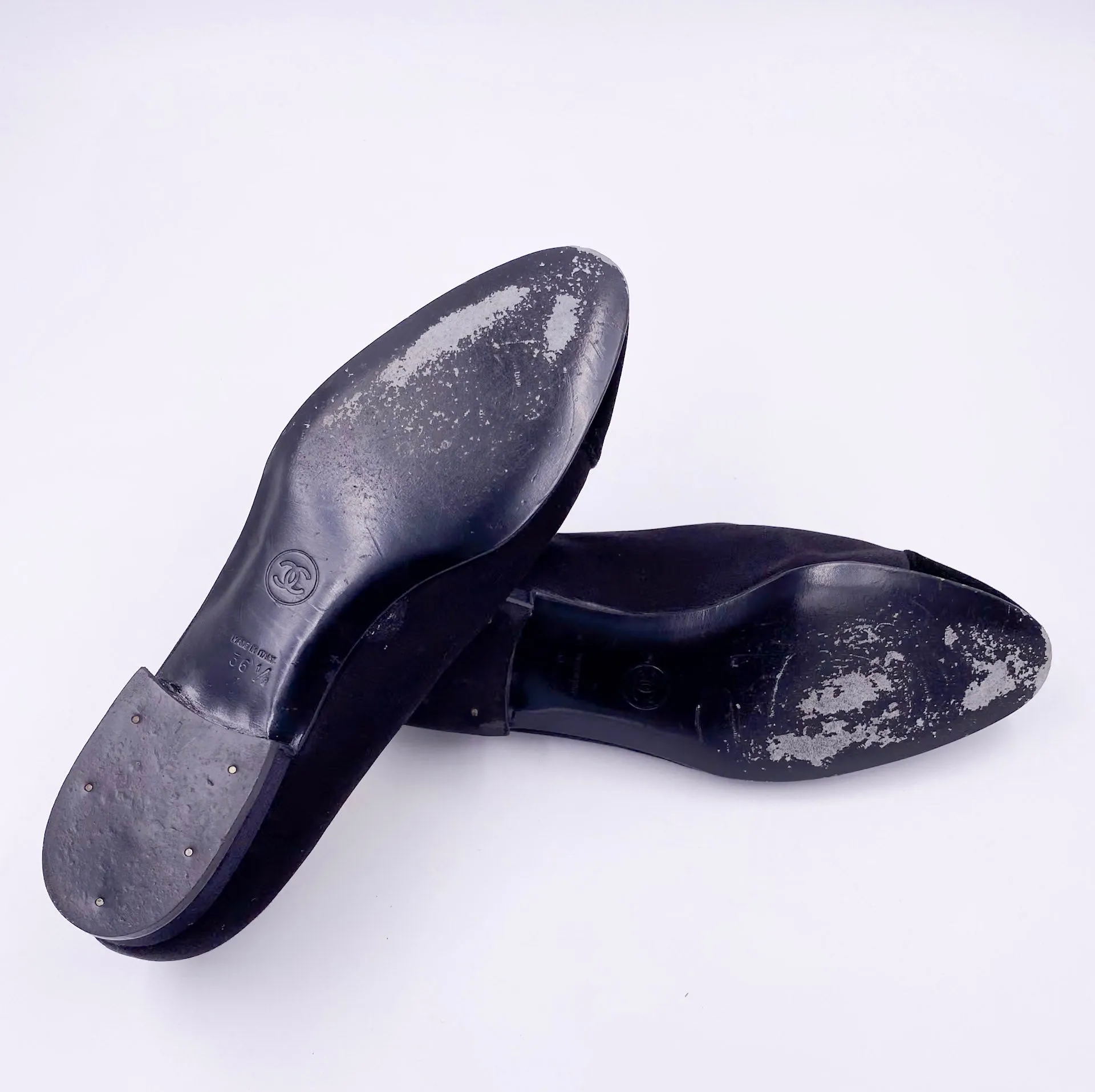 Chanel Black Bow Flats