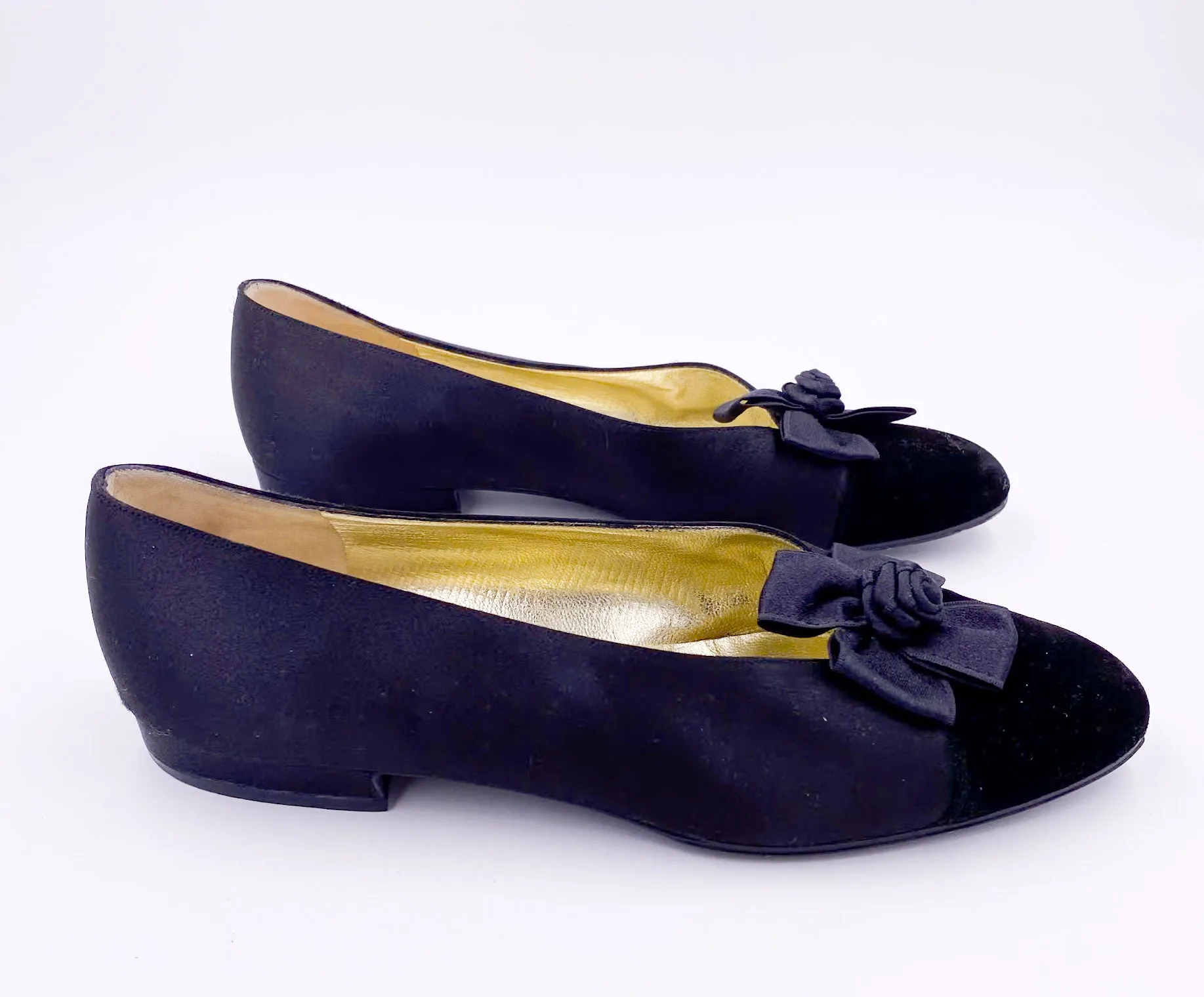 Chanel Black Bow Flats