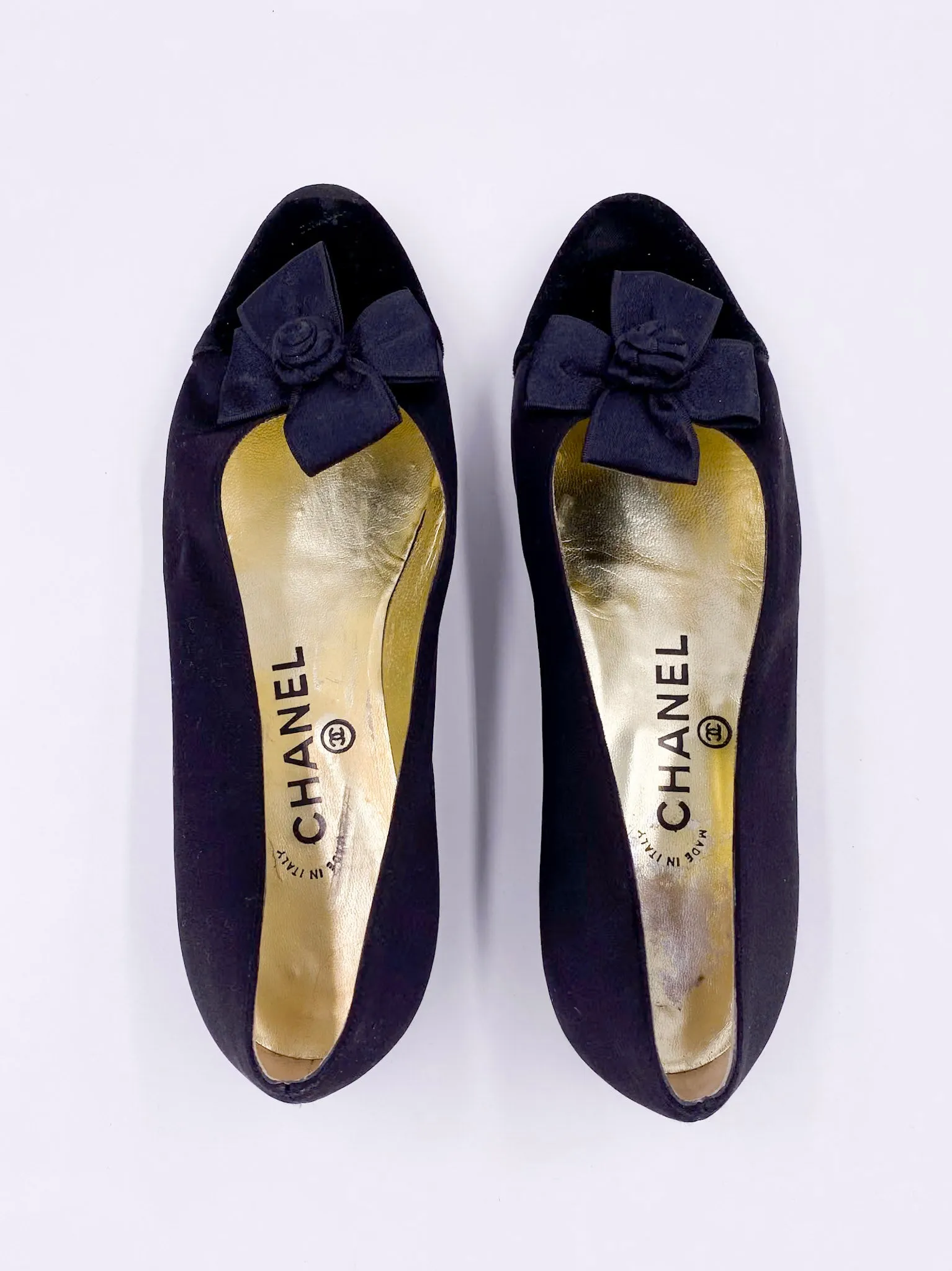Chanel Black Bow Flats