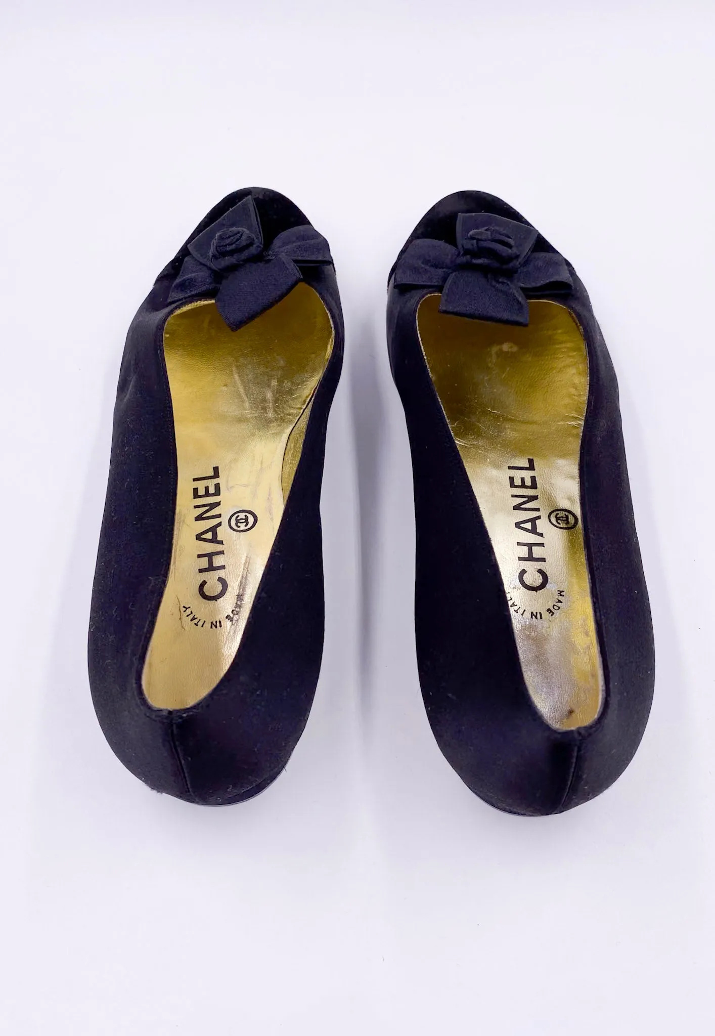 Chanel Black Bow Flats