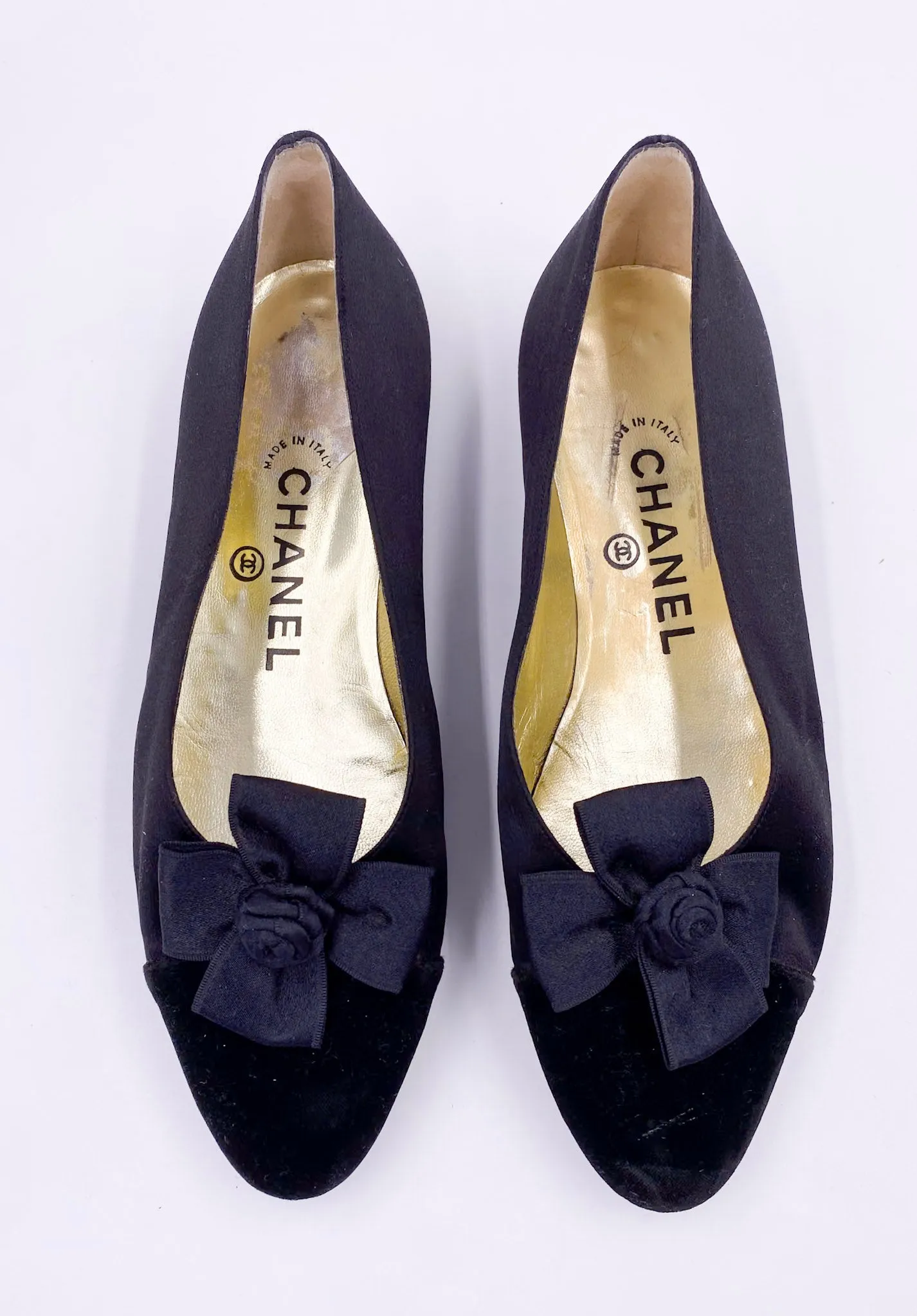 Chanel Black Bow Flats
