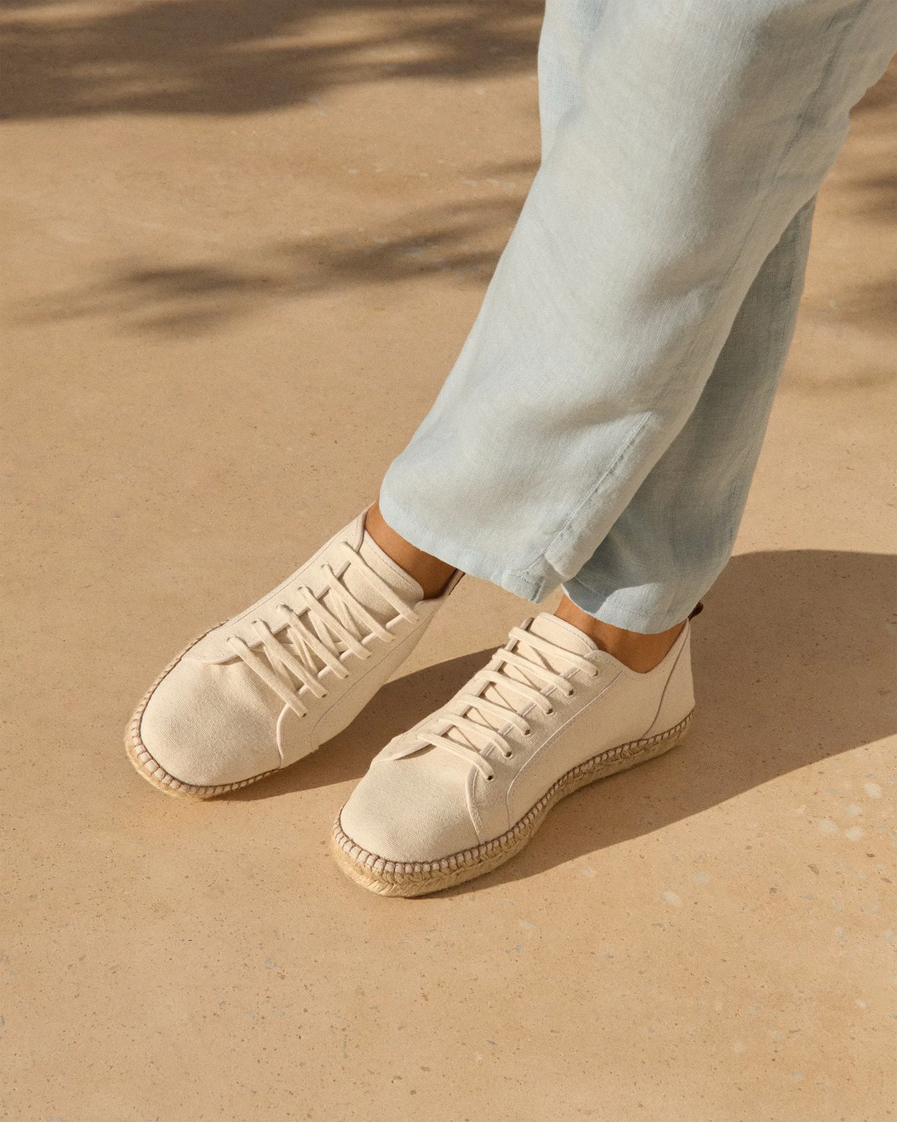 Cotton Canvas Lace-Up Espadrilles - Z31SH - Yucatán Natural