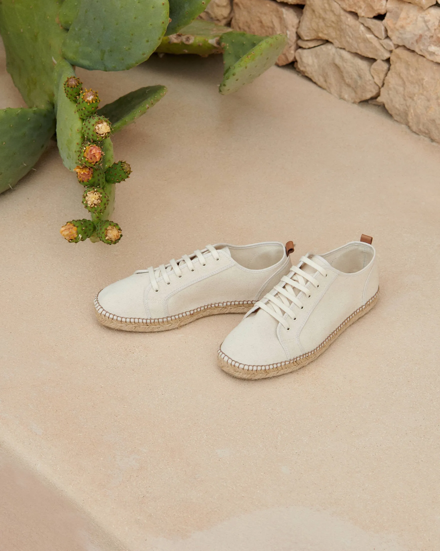 Cotton Canvas Lace-Up Espadrilles - Z31SH - Yucatán Natural