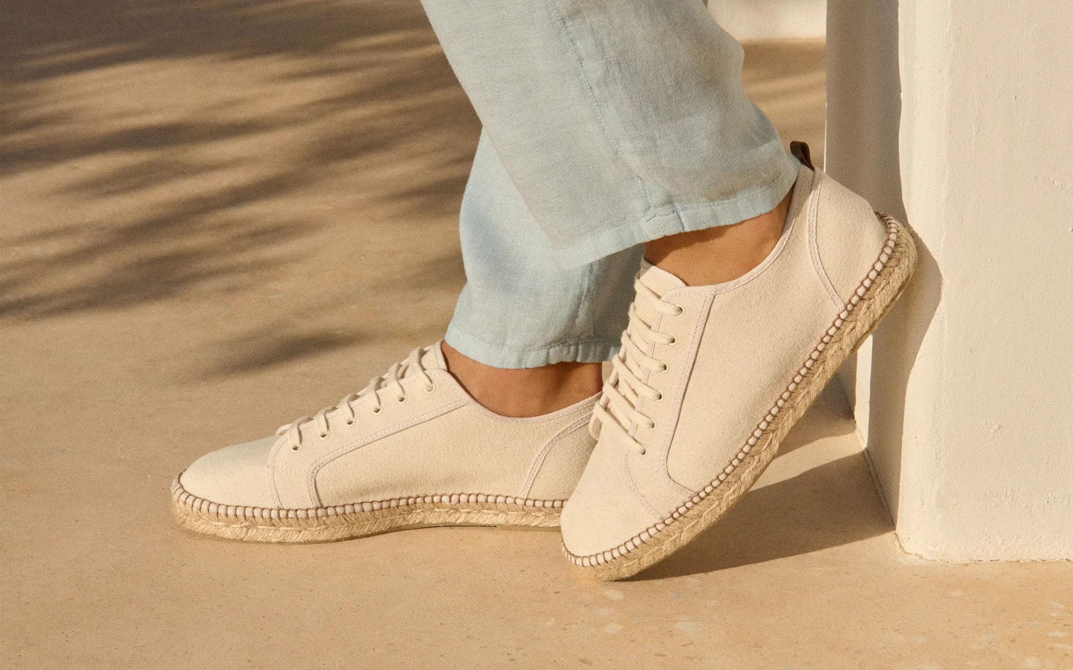 Cotton Canvas Lace-Up Espadrilles - Z31SH - Yucatán Natural