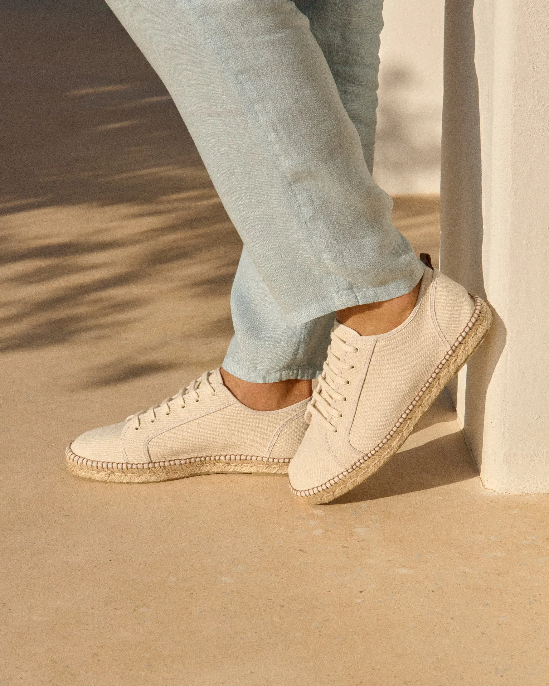 Cotton Canvas Lace-Up Espadrilles - Z31SH - Yucatán Natural