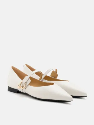 Davina Pointed-Toe Mary Jane Flats