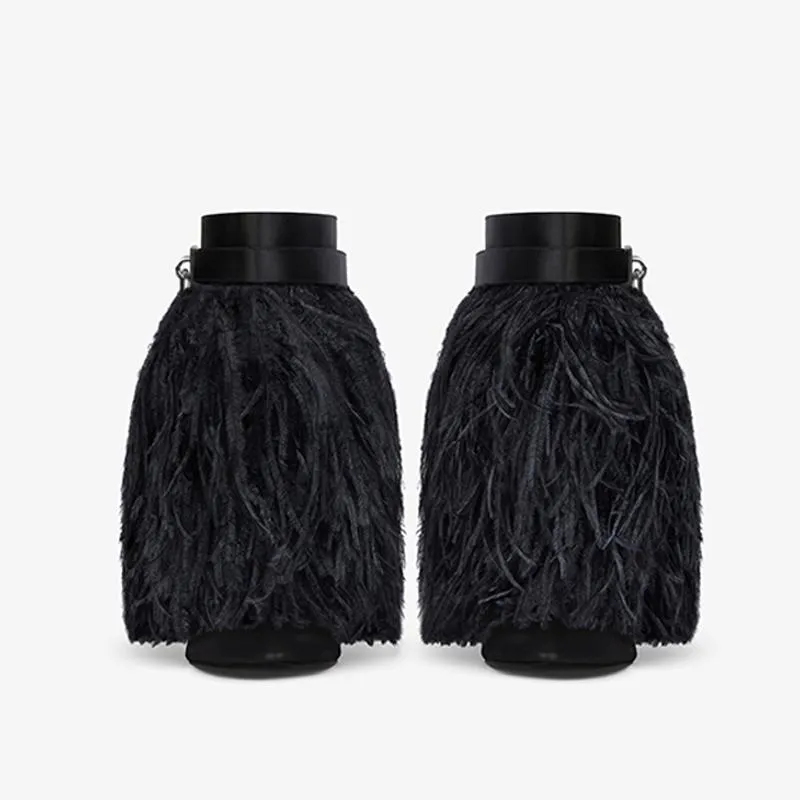 Elegant Black Satin Ankle Boots