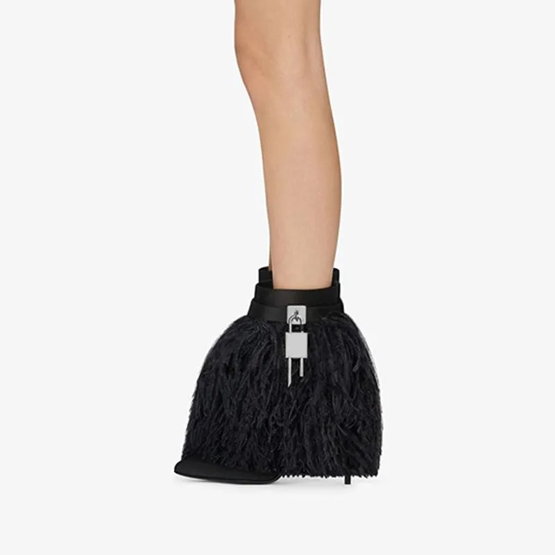 Elegant Black Satin Ankle Boots