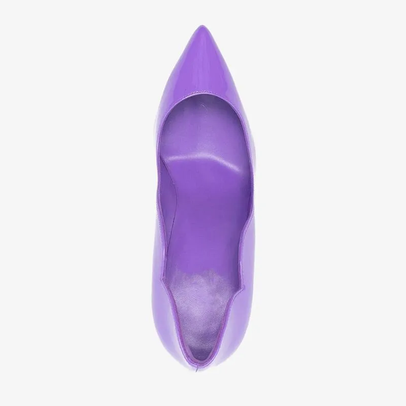Elegant Violet Patent Leather Pumps