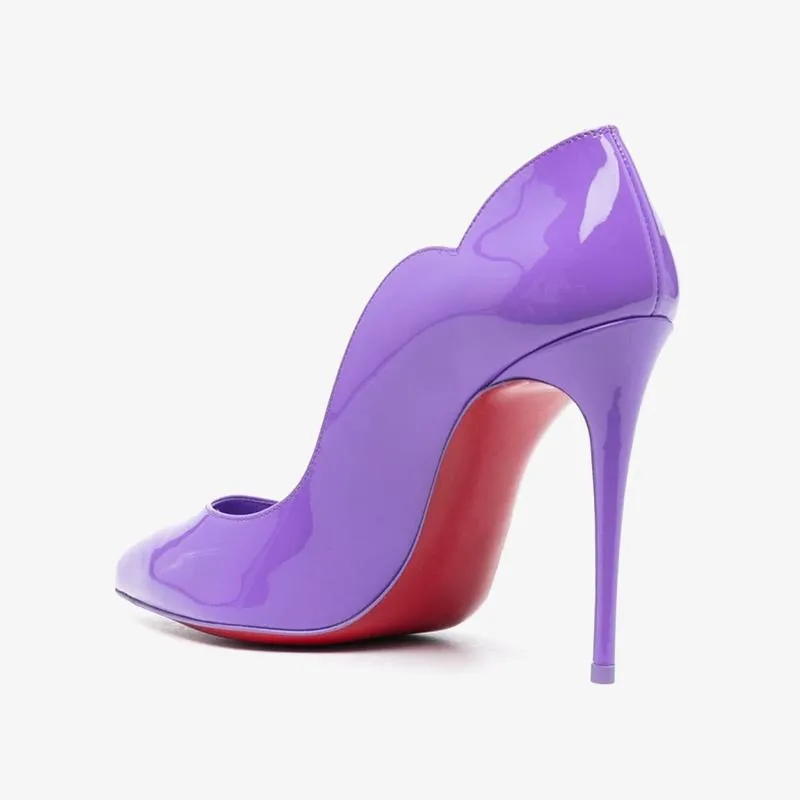 Elegant Violet Patent Leather Pumps