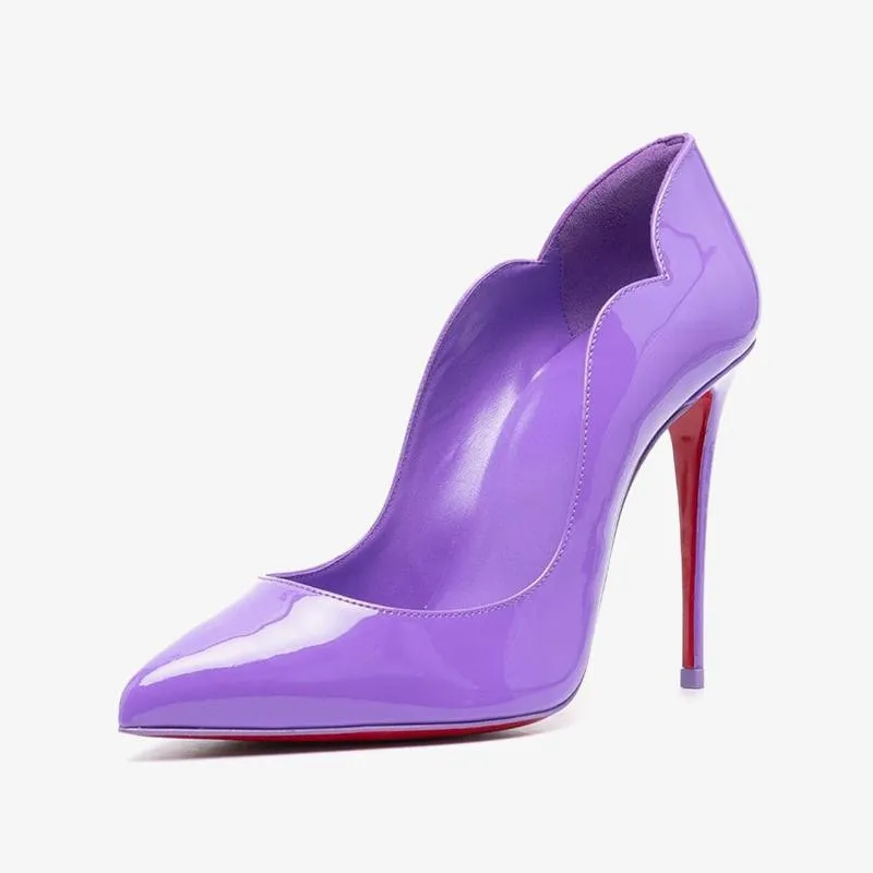 Elegant Violet Patent Leather Pumps