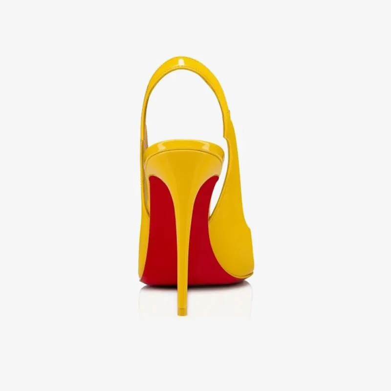 Elegant Yellow Patent Leather Pumps