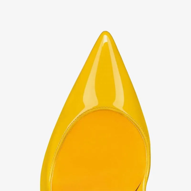 Elegant Yellow Patent Leather Pumps