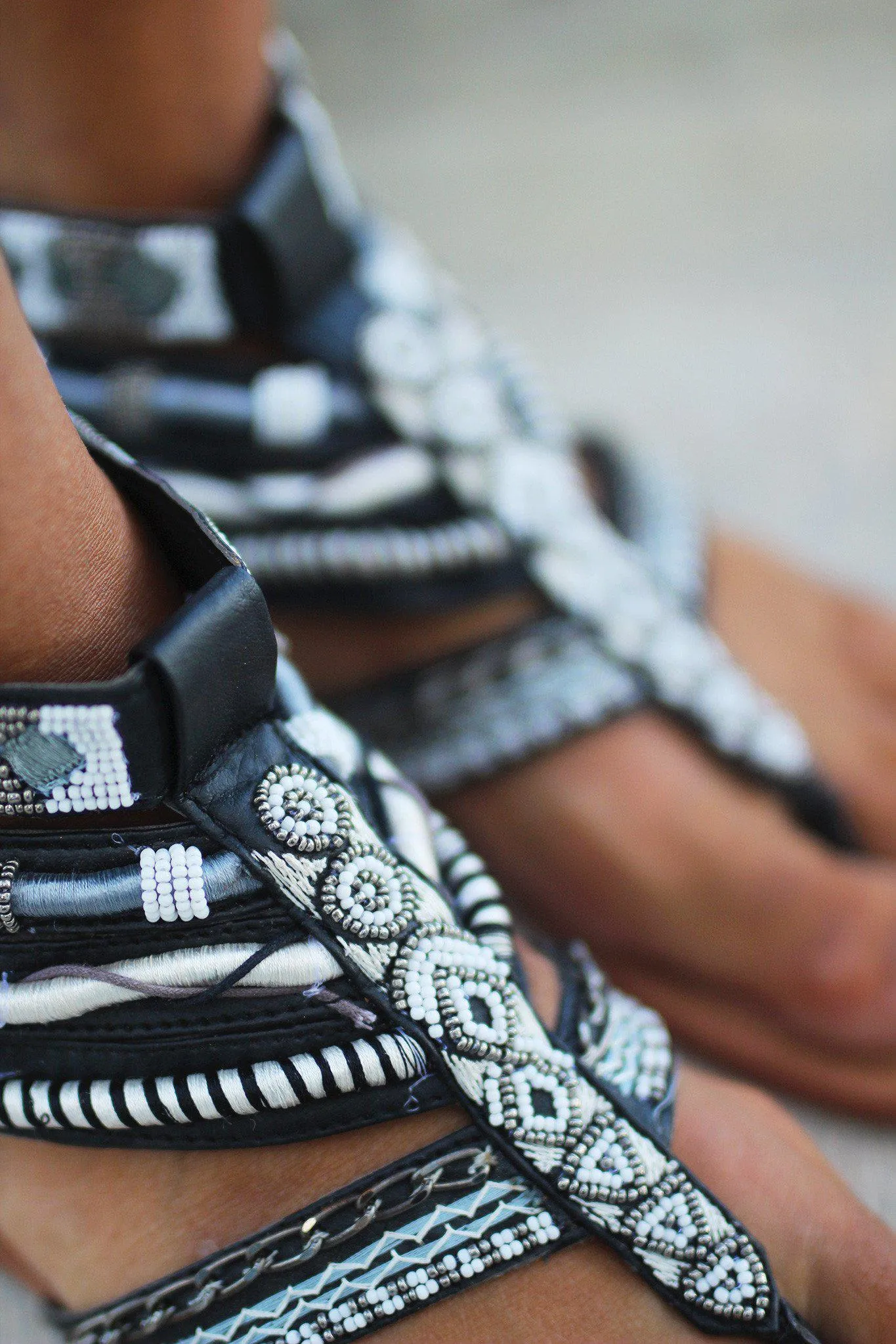 Foo Sah Black Sandals