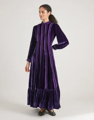 Gigi Deep Purple Velvet Maxi Dress