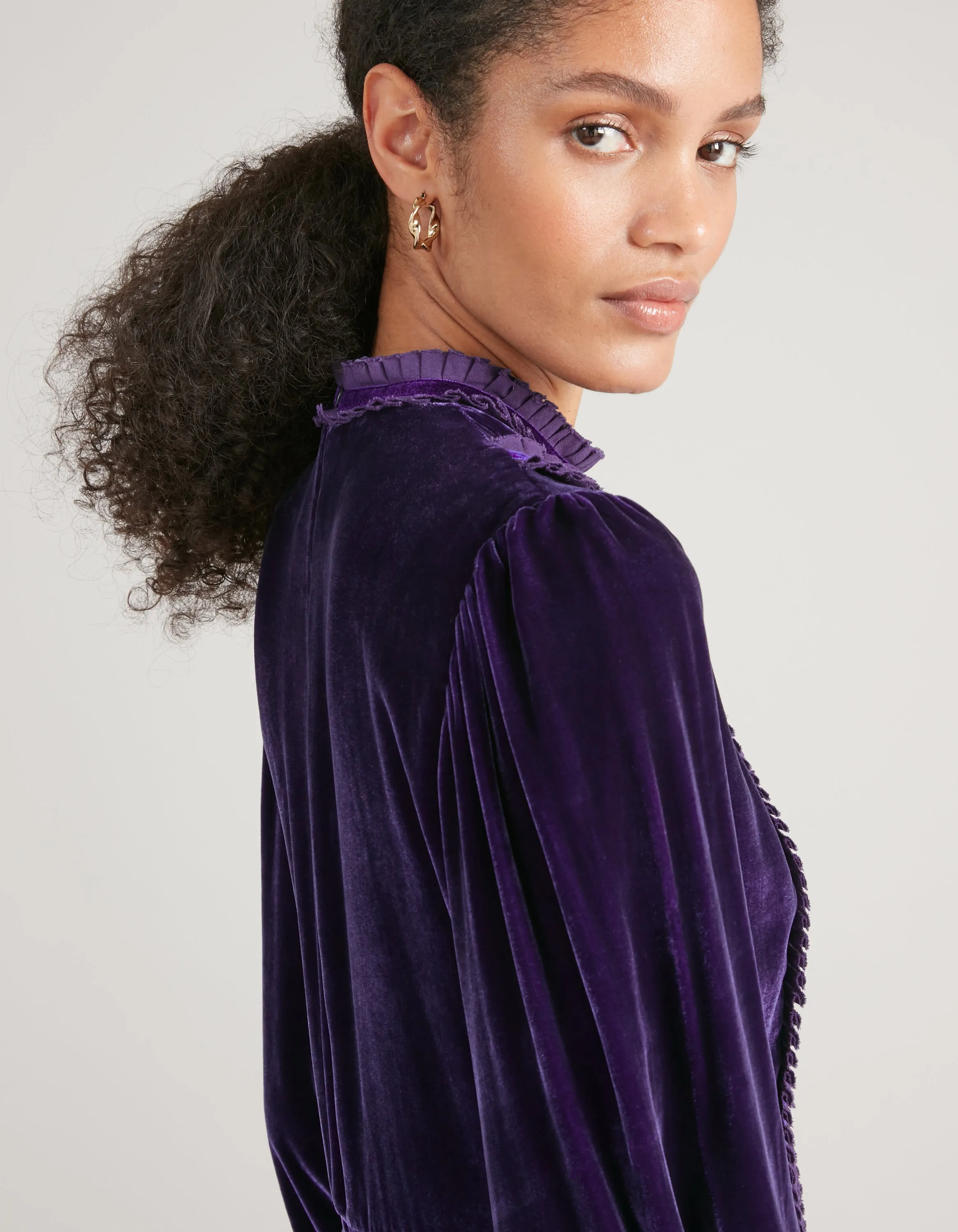 Gigi Deep Purple Velvet Maxi Dress