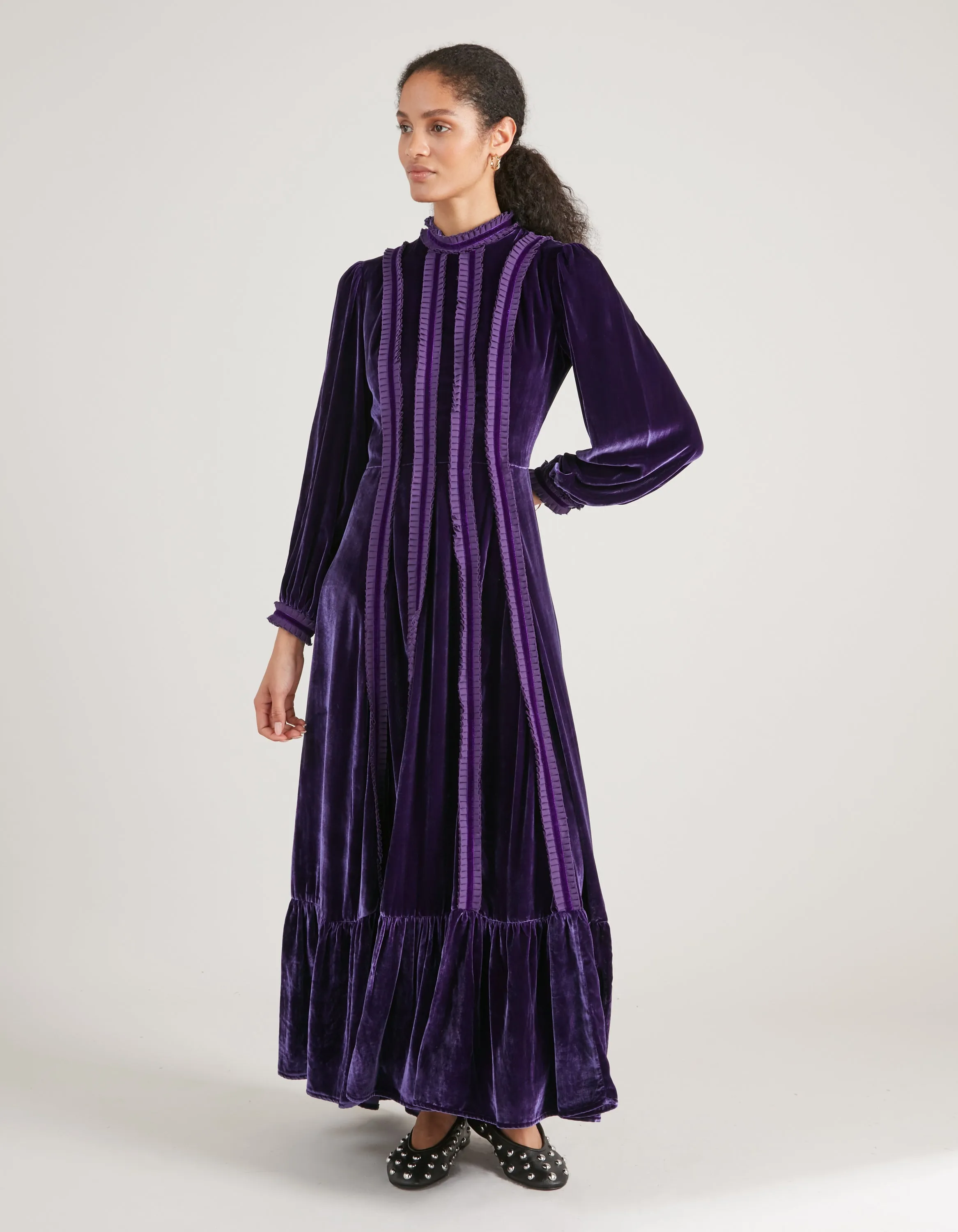 Gigi Deep Purple Velvet Maxi Dress