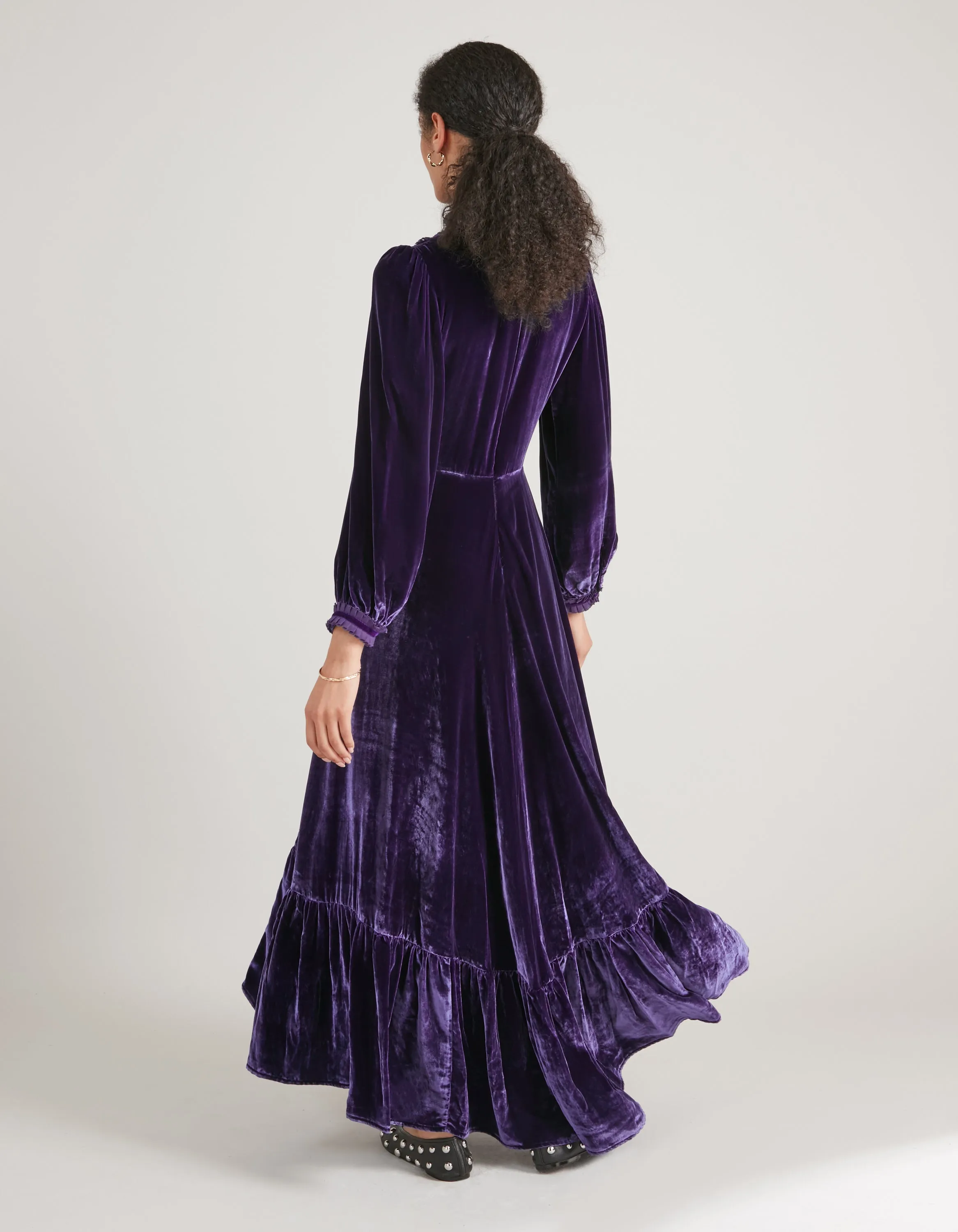 Gigi Deep Purple Velvet Maxi Dress