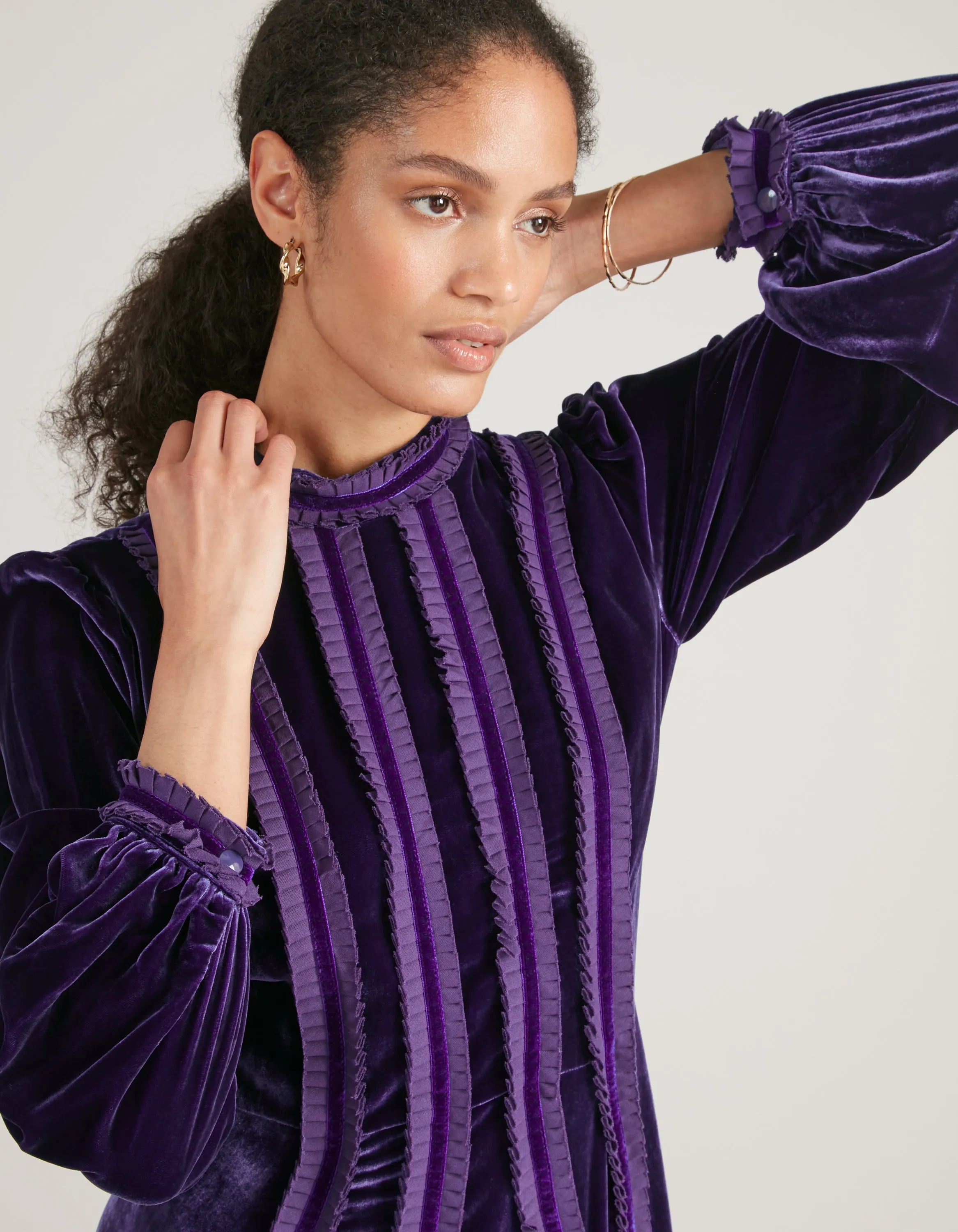 Gigi Deep Purple Velvet Maxi Dress