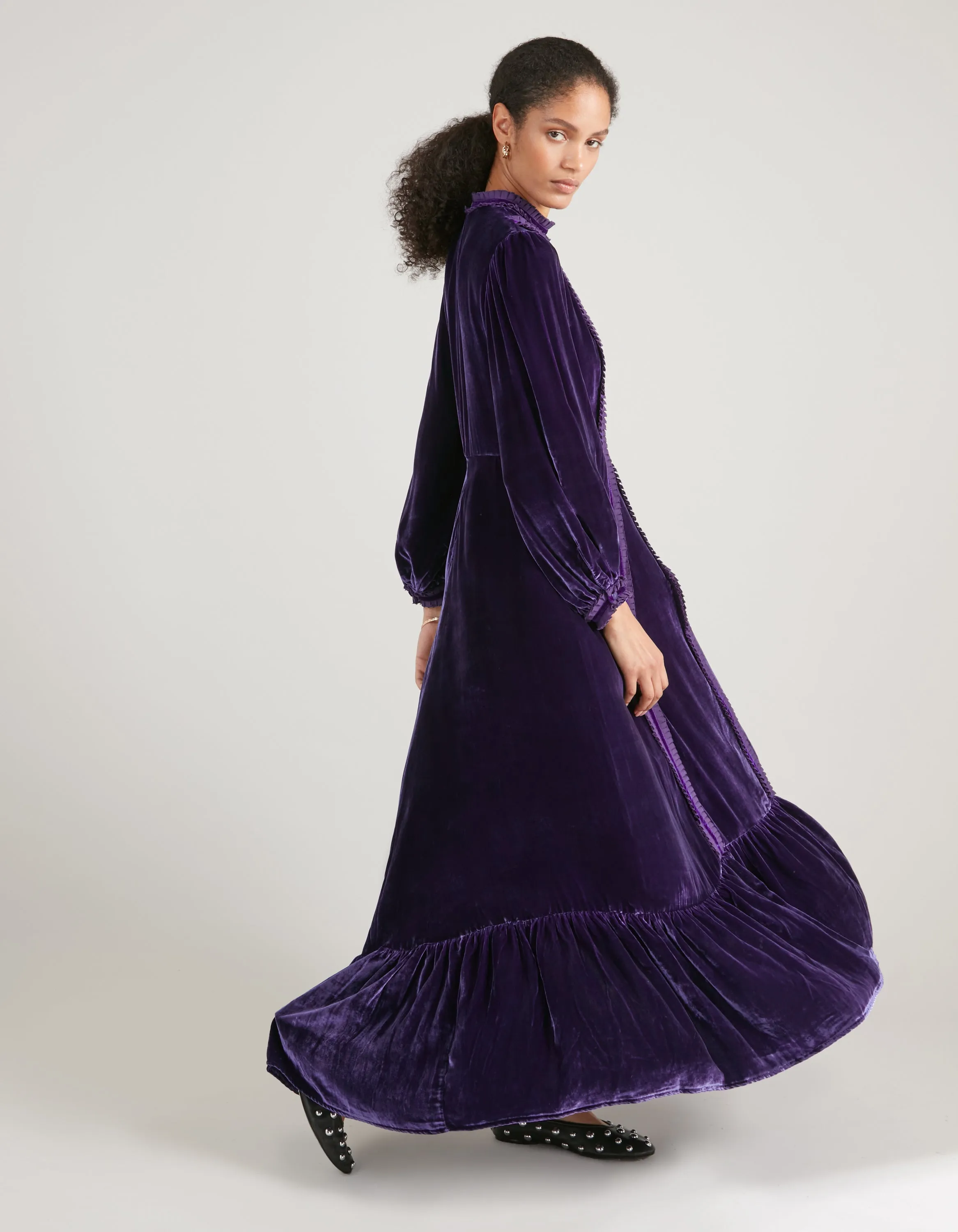 Gigi Deep Purple Velvet Maxi Dress