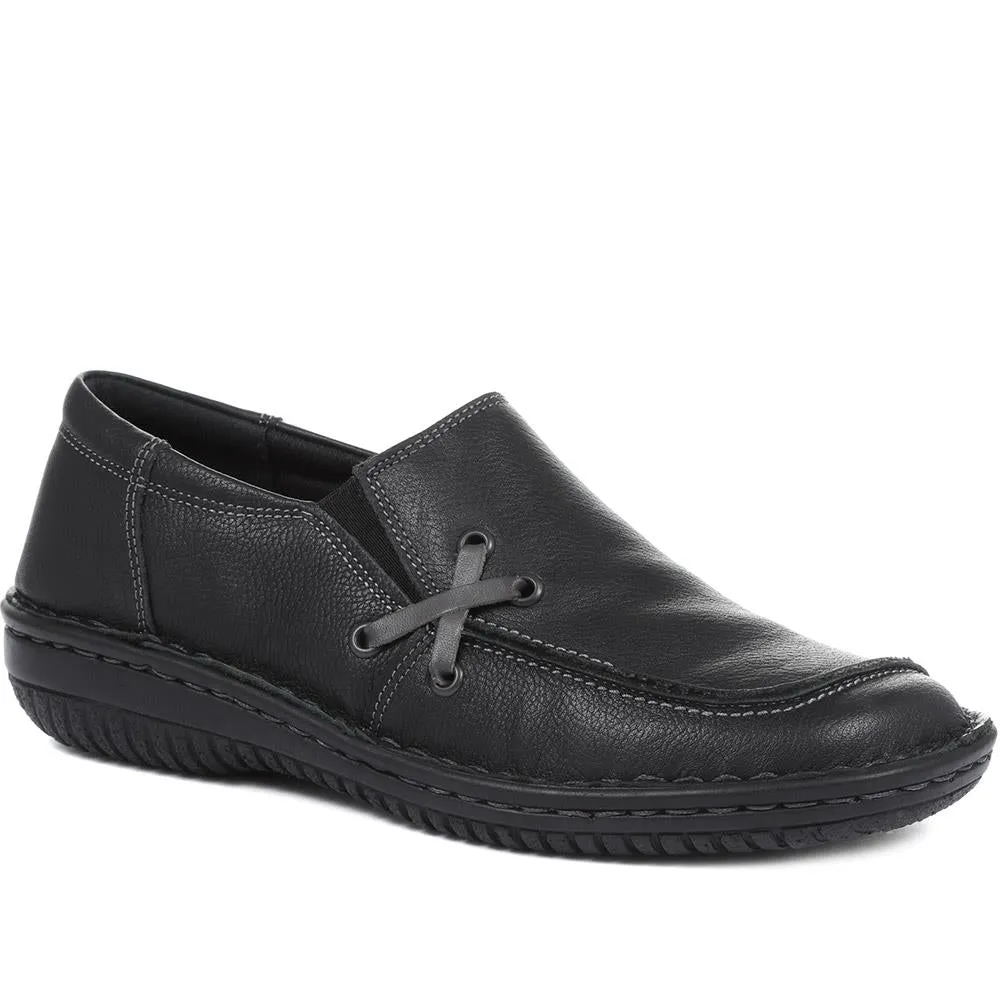 Leather Slip On Shoes - HAK32019 / 319 116
