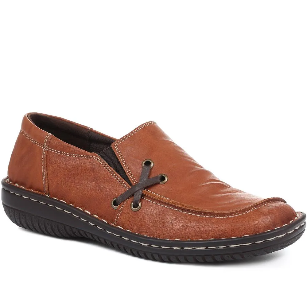 Leather Slip On Shoes - HAK32019 / 319 116