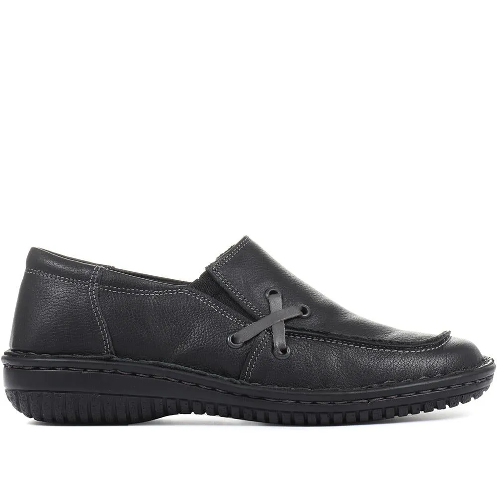 Leather Slip On Shoes - HAK32019 / 319 116