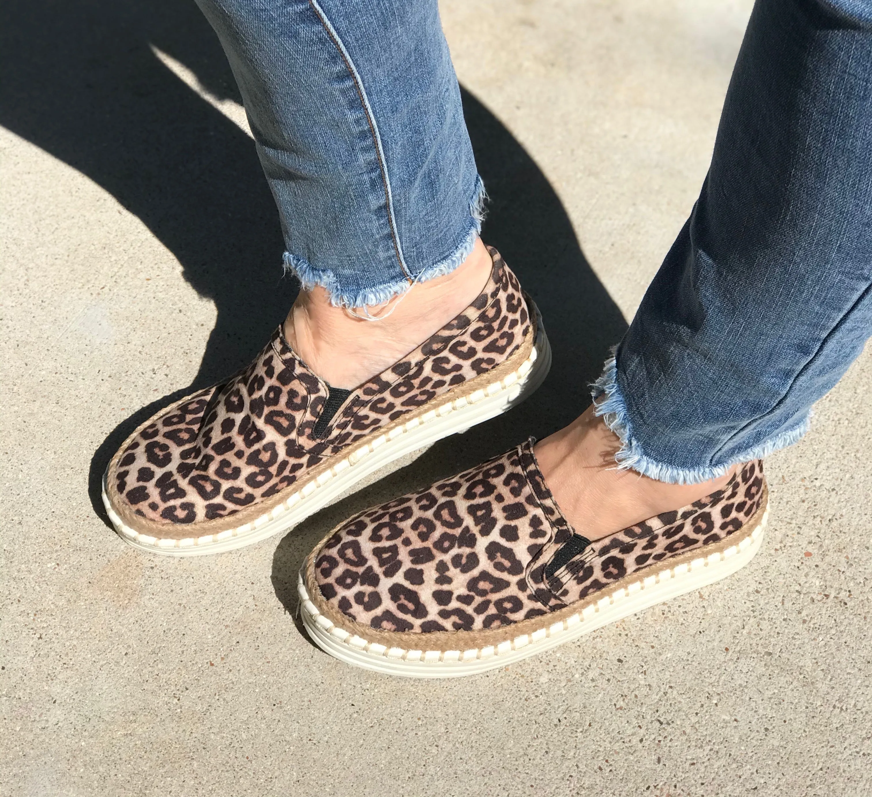 Leopard Linen Slip On Sneaker