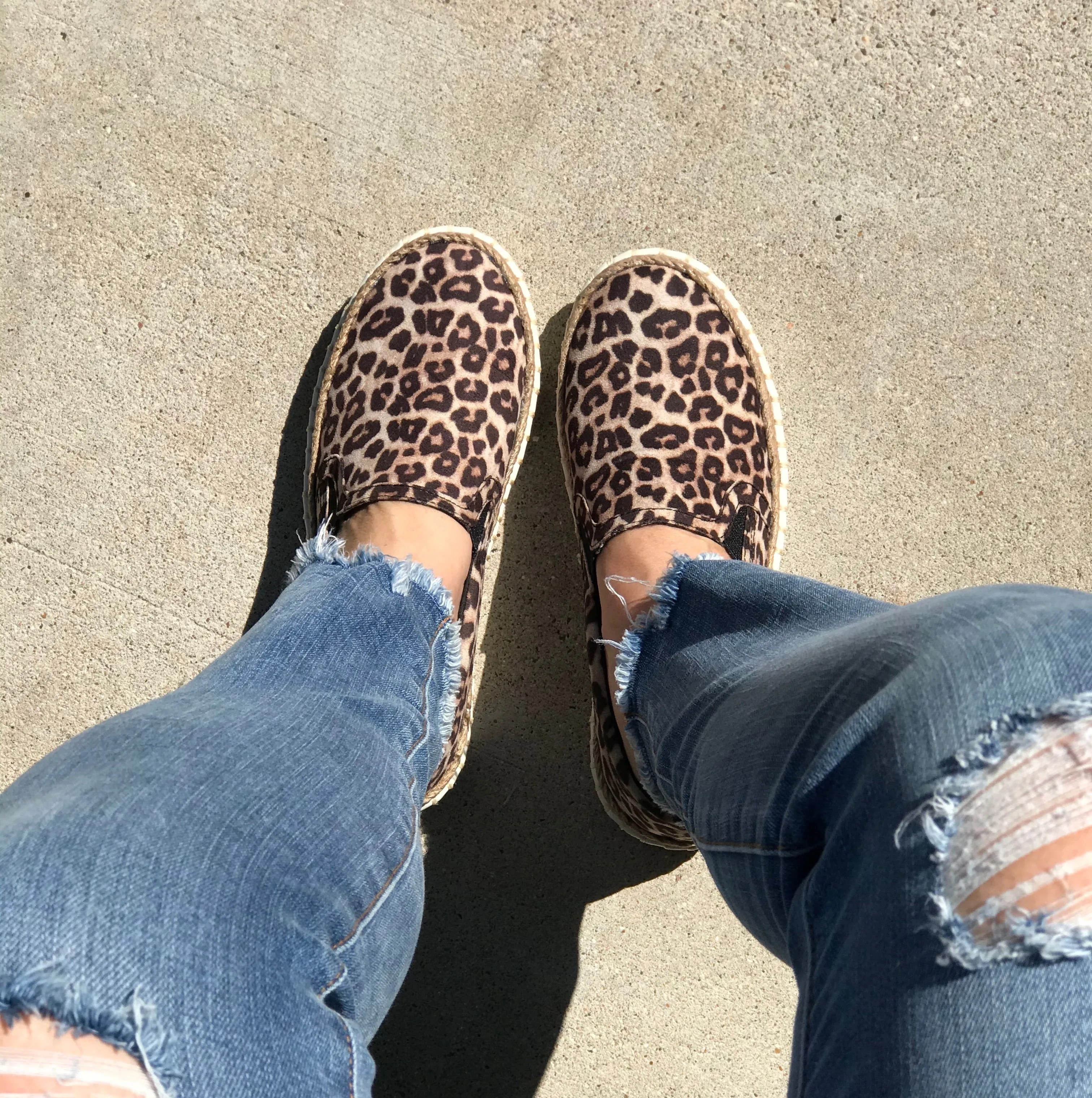 Leopard Linen Slip On Sneaker