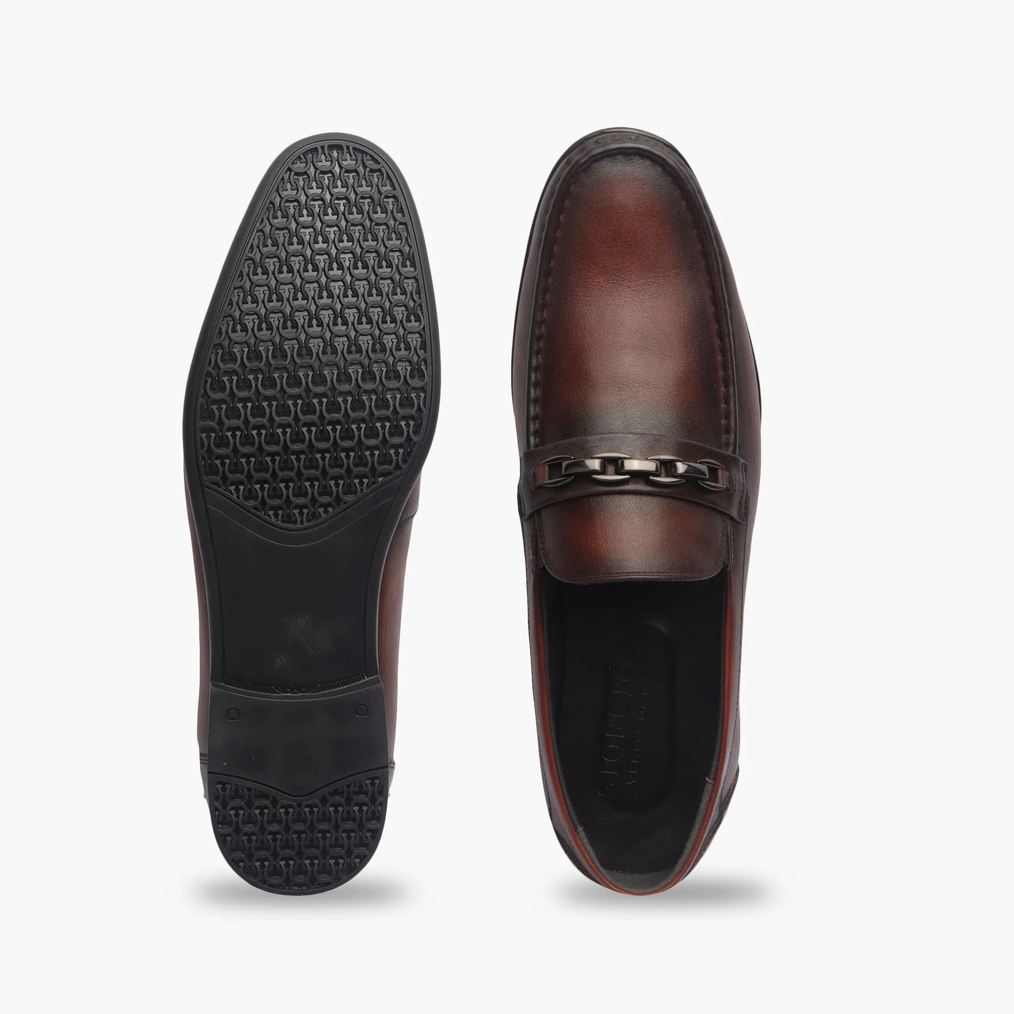 Loafers With Chainlink Buckle