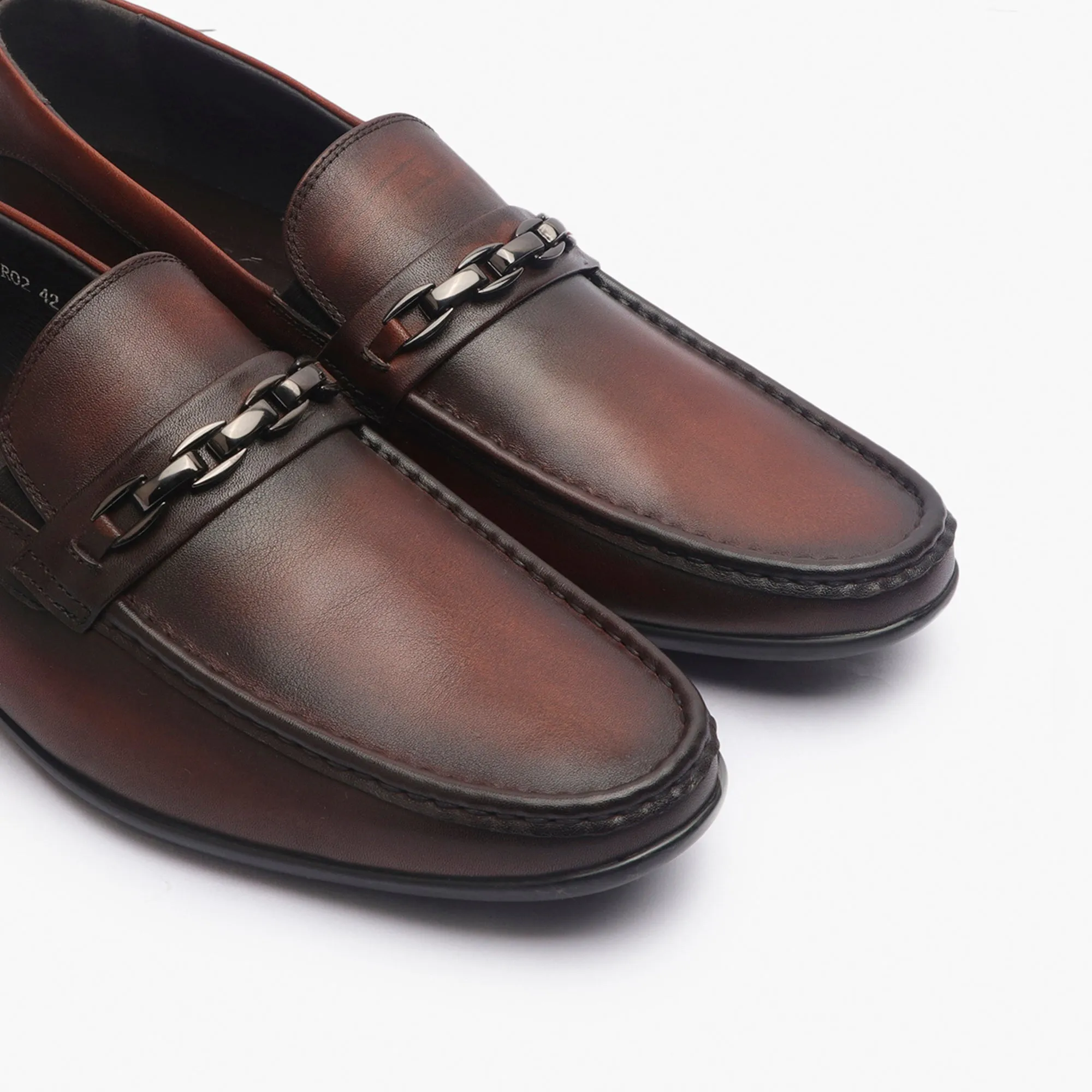 Loafers With Chainlink Buckle