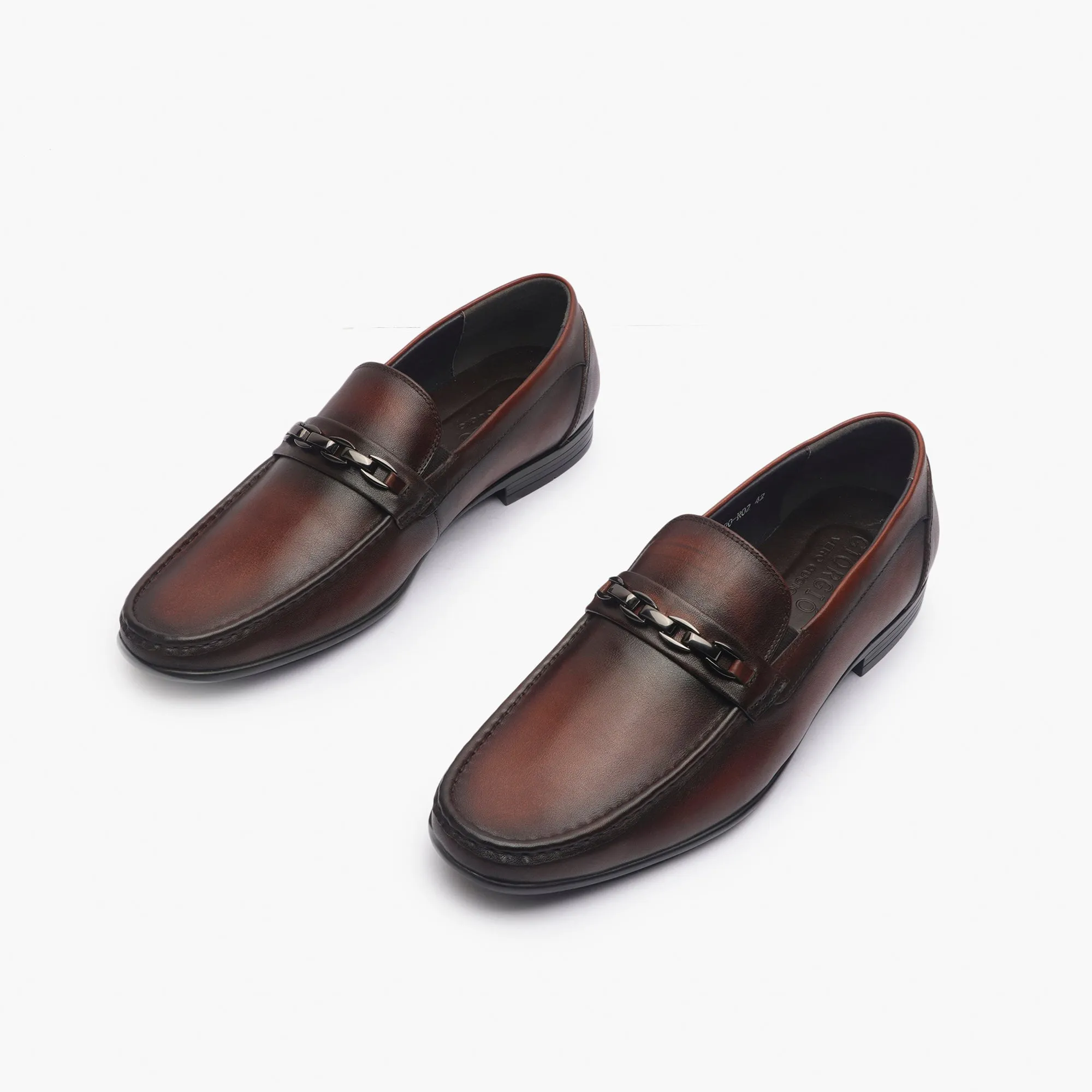 Loafers With Chainlink Buckle