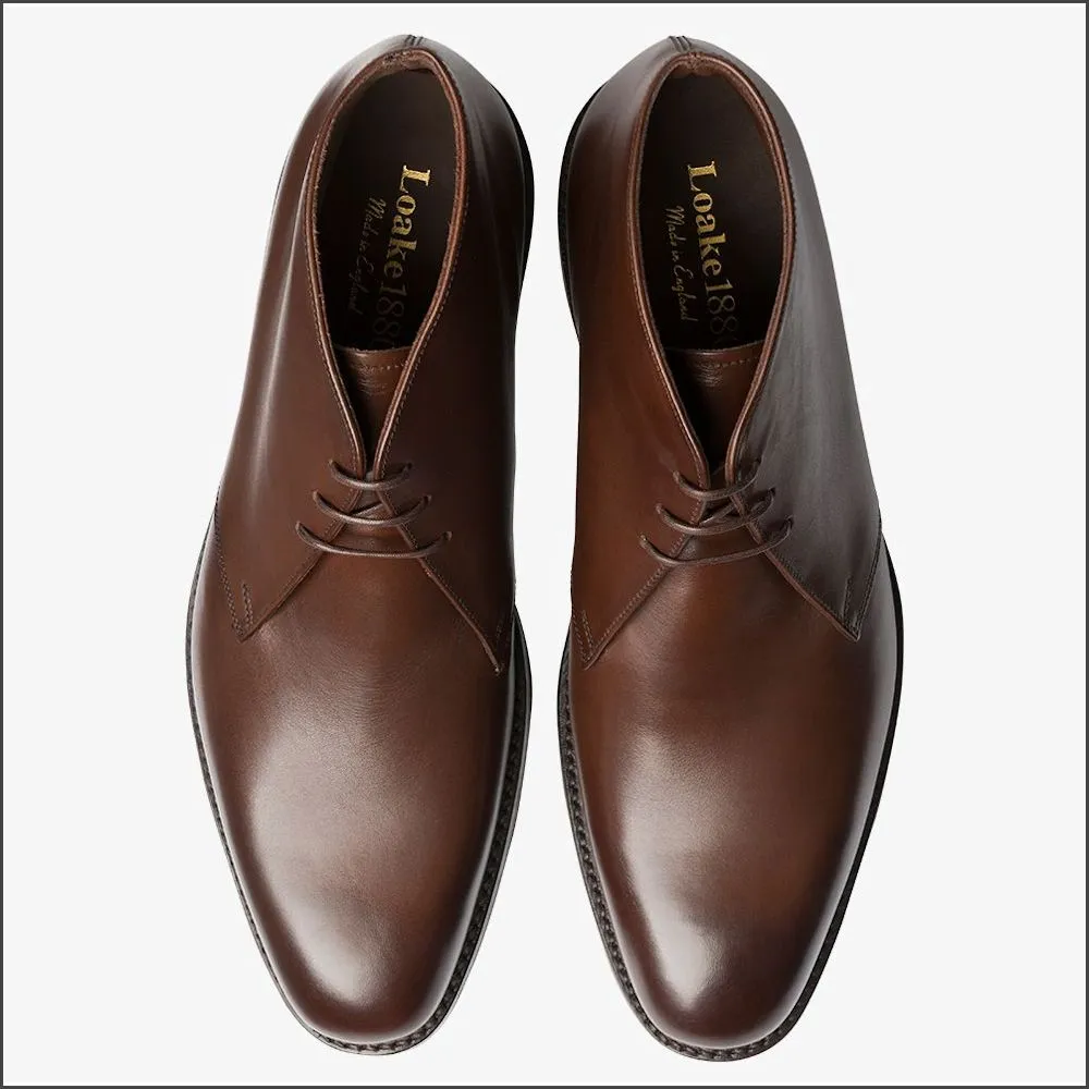 Loake Pimlico Dark Brown Calf Premium Chukka Boot-