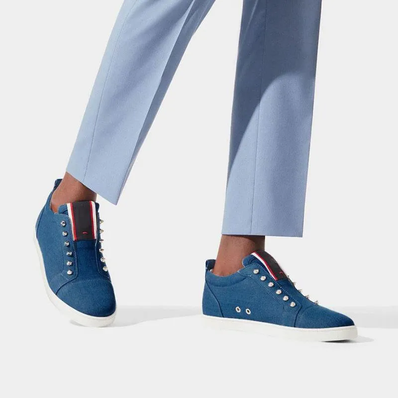 Low Top Spike Denim Sneaker