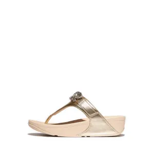 Lulu Jewel-Deluxe Metallic-Leather Toe-Thongs