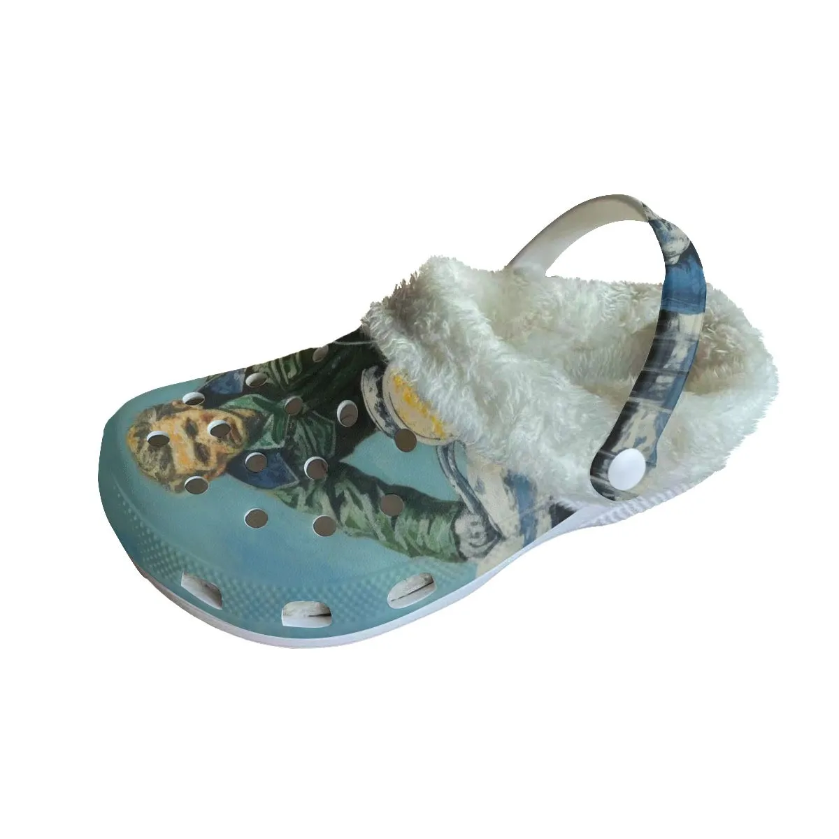 Mc#16 Men's Classic Clogs with Fleece, motorcycle print
