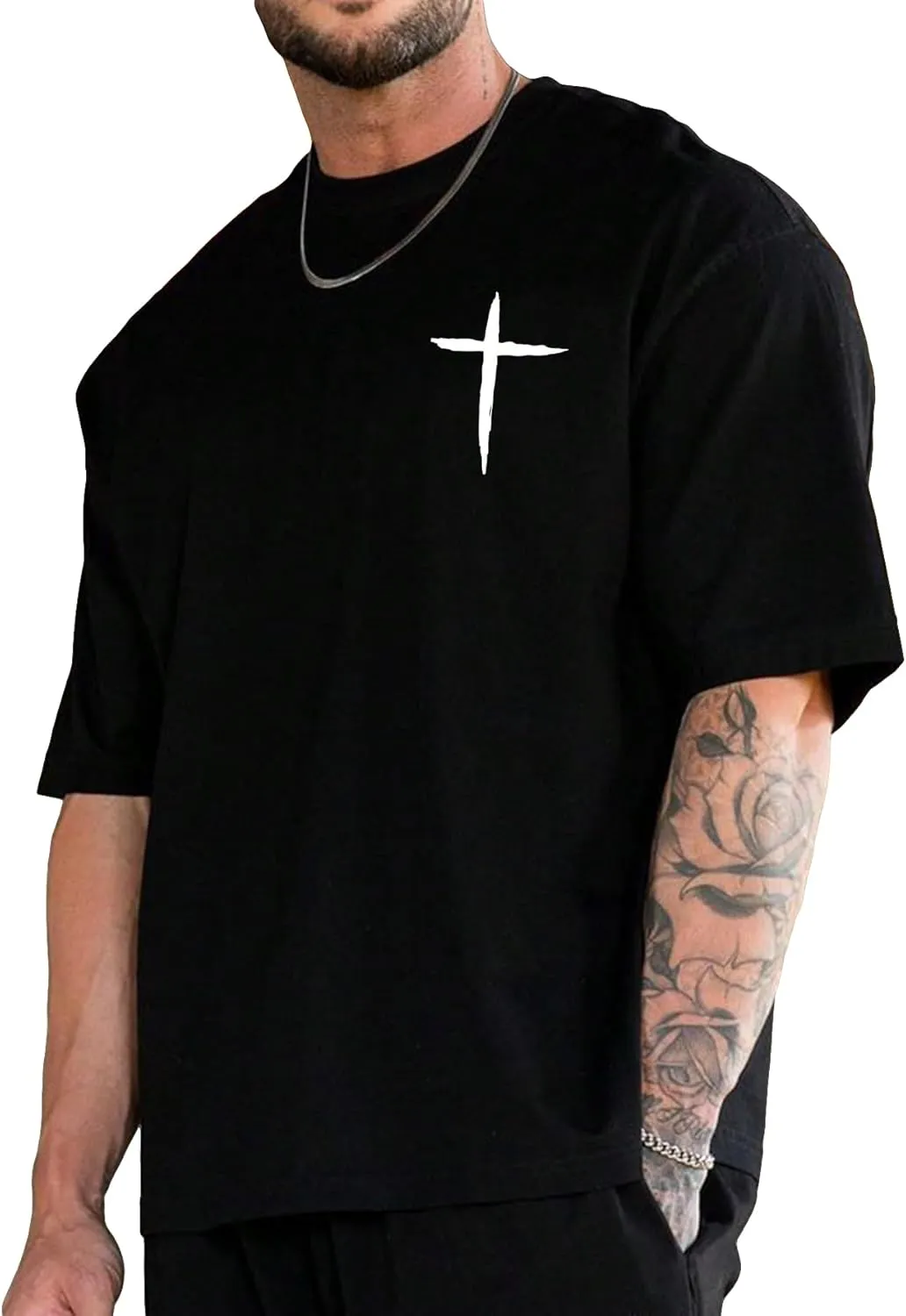 Men's Plus Size Graphic Print Round Neck Tee Short Sleeve Regular Fit Pullover T Shirt