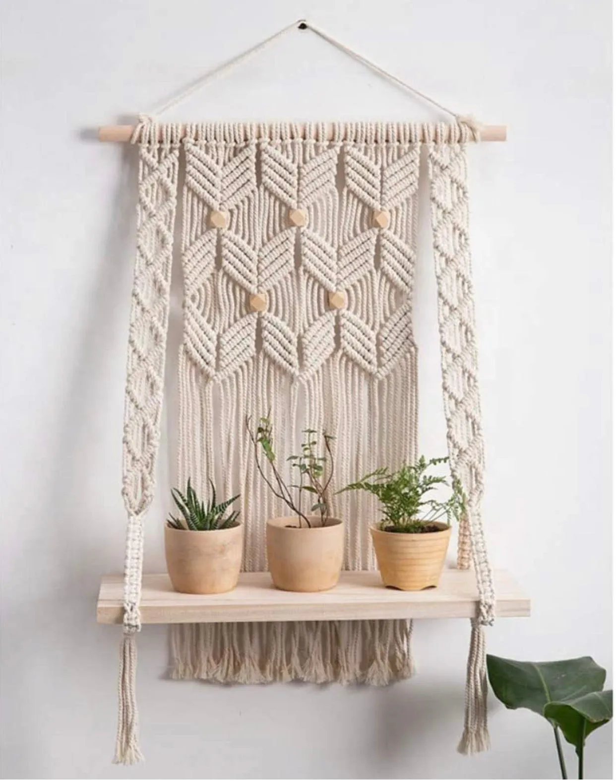 Mifflin Infinity Macrame Wall Hanging Shelf