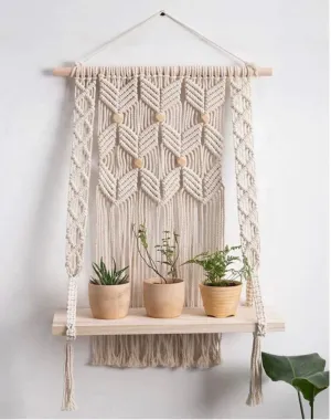Mifflin Infinity Macrame Wall Hanging Shelf