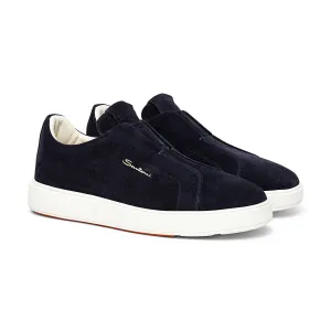 Navy Suede Slip-On Sneaker